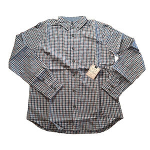 Old Ranch Men’s Elwood Shirt Blue/Wht /Red Plaid/Button Down Collar Small NWT
